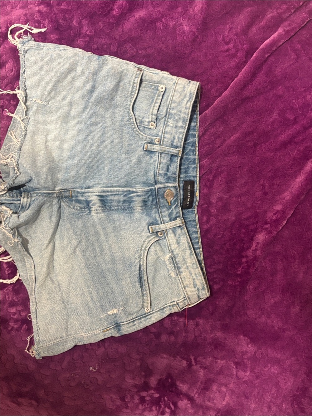 Light Wash Denim Cutoff Shorts - Women